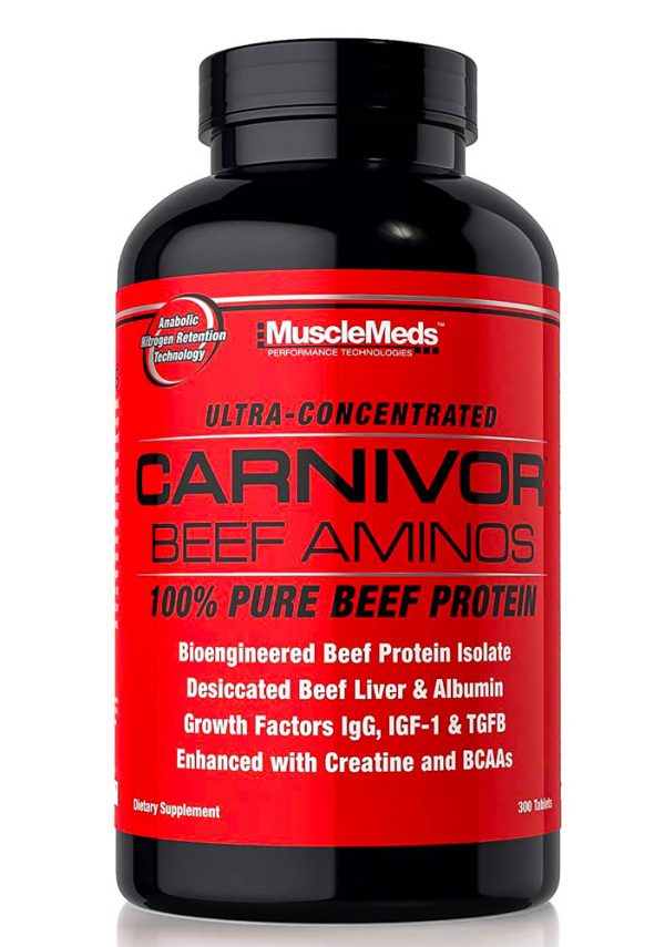 امينو بيف كارنيفور  - MuscleMeds Carnivor Beef Aminos-100Serv.-300Tabs