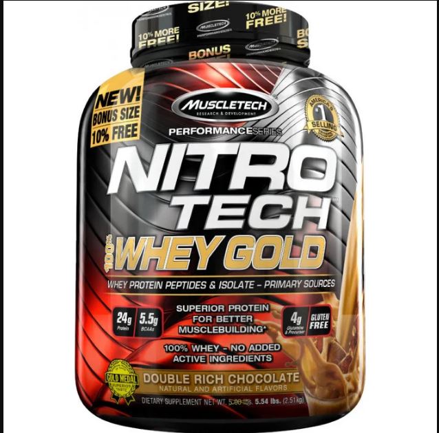 Buy نترو تك 100% واى جولد - MuscleTech Nitro-Tech 100% Whey Gold 5.5lbs | Arab Flex