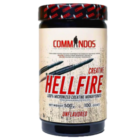 كرياتين Hellfire 500 جم من Commandos – 100 جرعة نارية