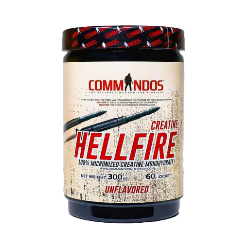 Hellfire Creatine 300g – كرياتين نقي ميكرونايزد من Commandos – 60 جرعة**