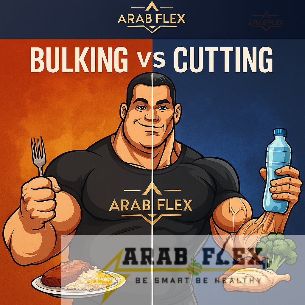 الفرق بين الضخامة Bulking والتنشيف Cutting | خطط وأساليب فعّالة للاعبي كمال الأجسام – Arab Flex