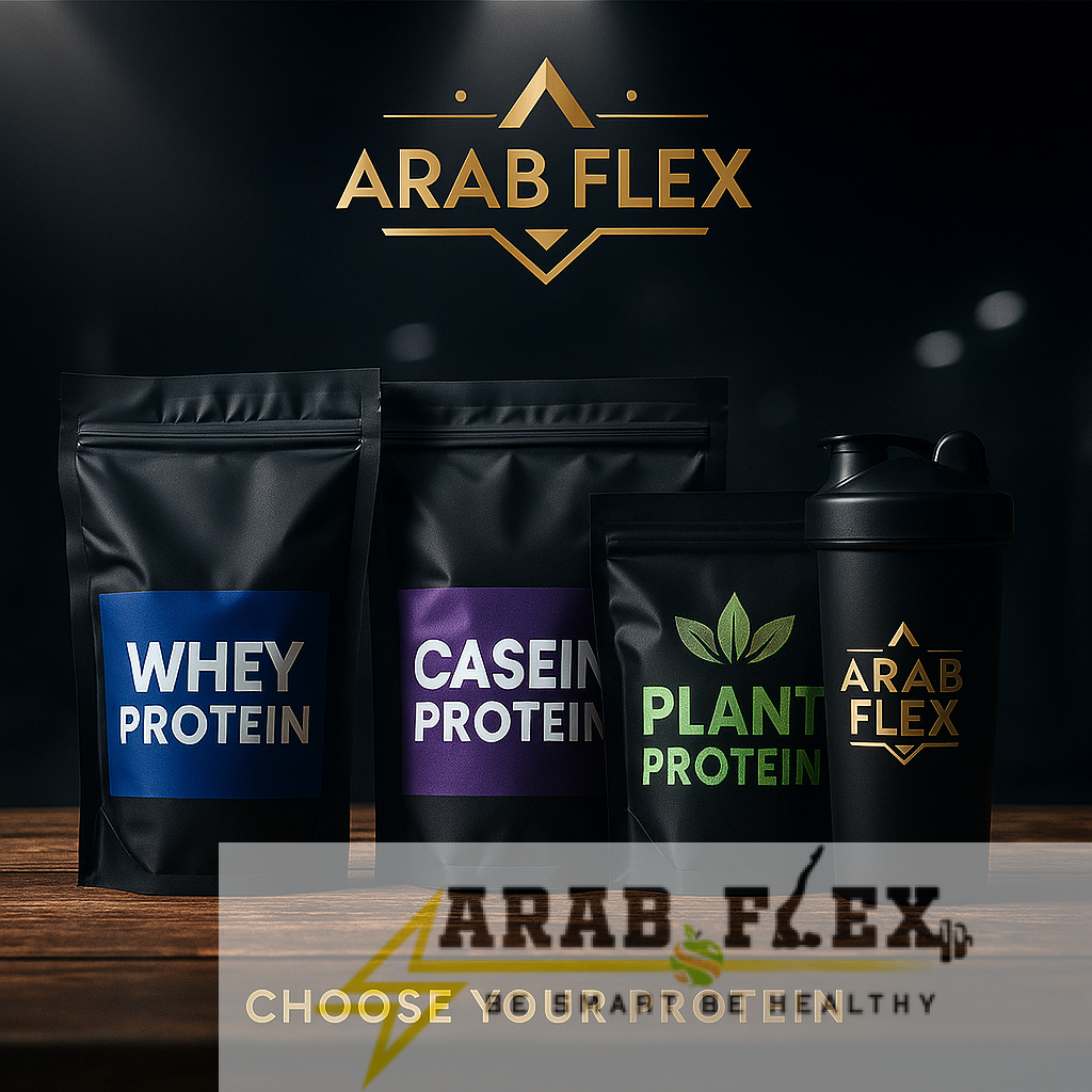 كيف تختار البروتين المناسب لك؟ (Whey – Casein – Plant Protein) | Arab Flex