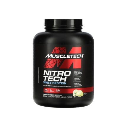 Muscletech Nitro-Tech واي بروتين 4 رطل – 41 جرعة | 30 جم بروتين + كرياتين