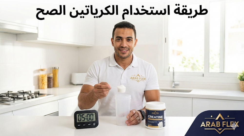 طريقة استخدام الكرياتين الصحيحة - الجرعة والتوقيت ومرحلة التحميل بالتفصيل