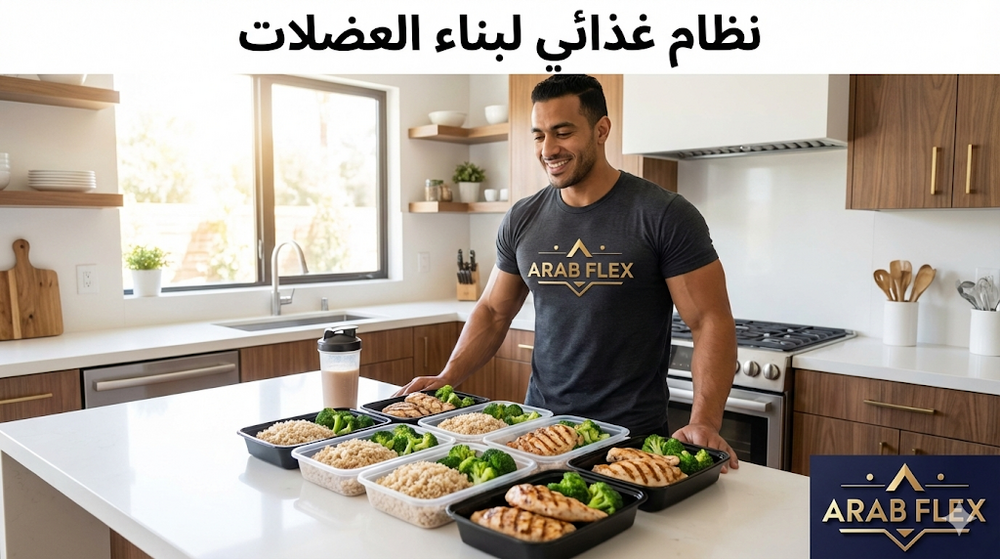 نظام غذائي يومي لبناء العضلات بالسعرات الحرارية والماكروز - خطة أكل كاملة