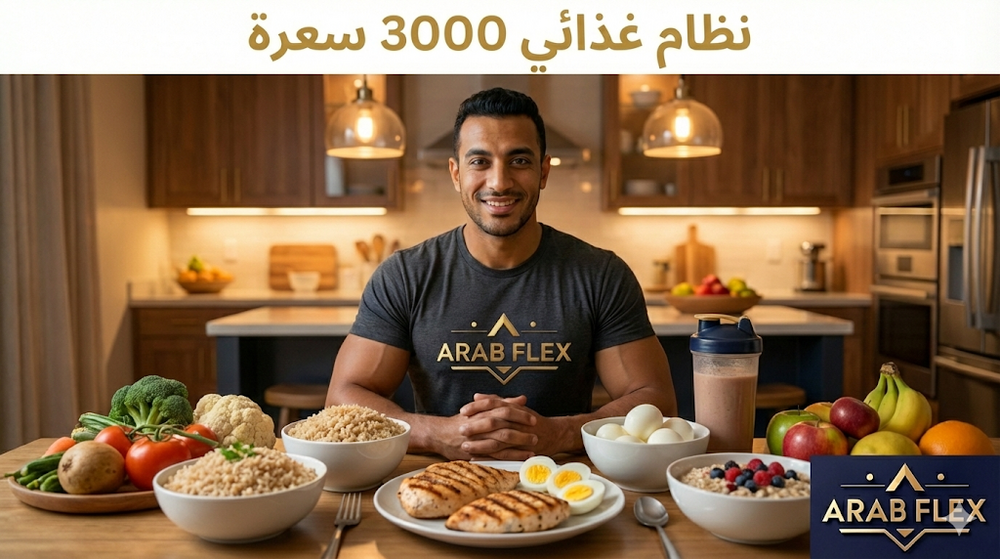 نظام غذائي 3000 سعرة حرارية لزيادة الوزن والعضلات - خطة أسبوعية كاملة